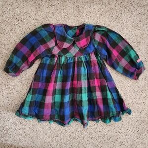 Baby B'gosh Vintage Plaid Long Sleeve Dress